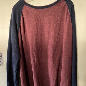 Vince. l/s cotton & cashmere, crew neck sweater; XL